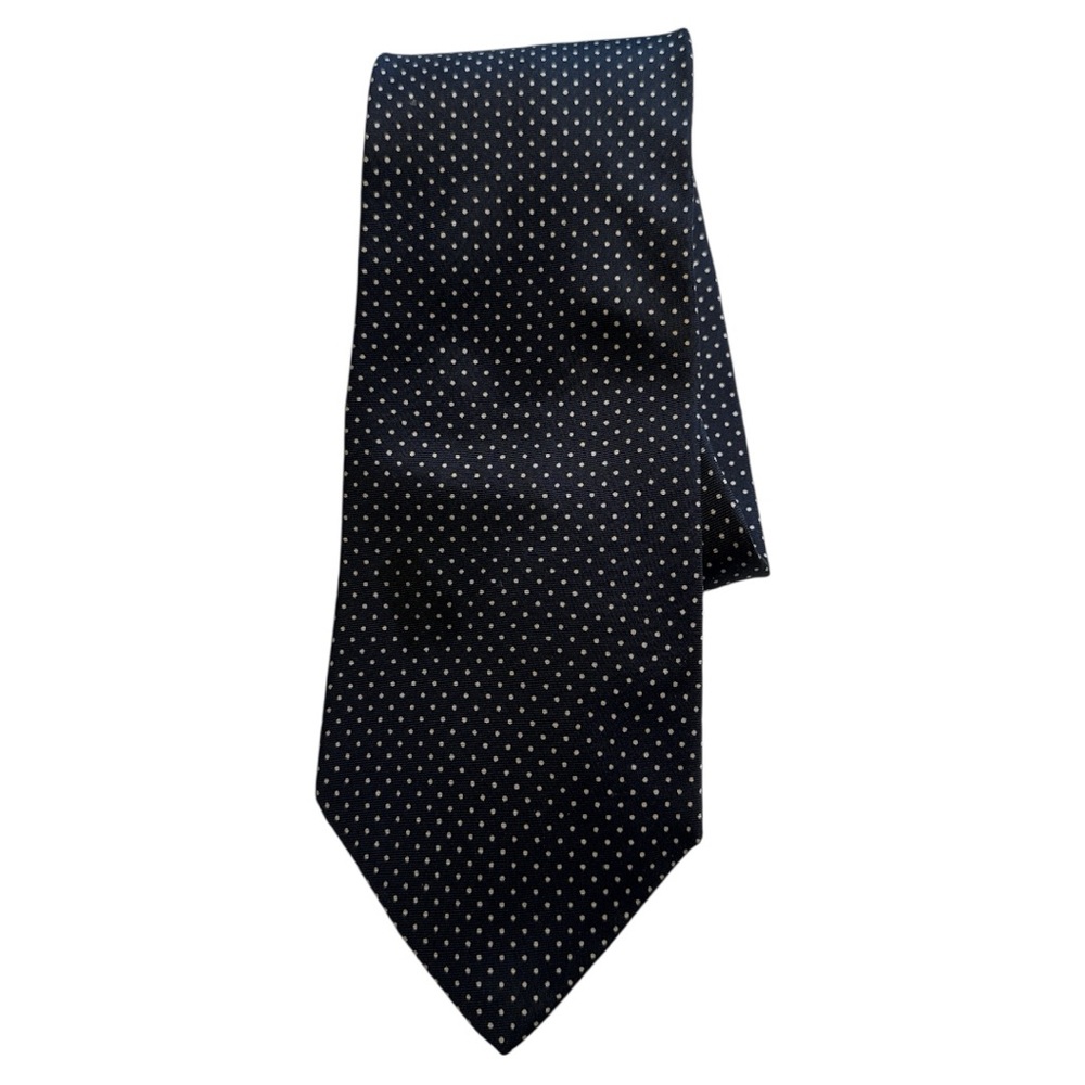 Bert Pulitzer‎ Vintage Silk Tie Navy White Polka Dots Classic Suiting Office